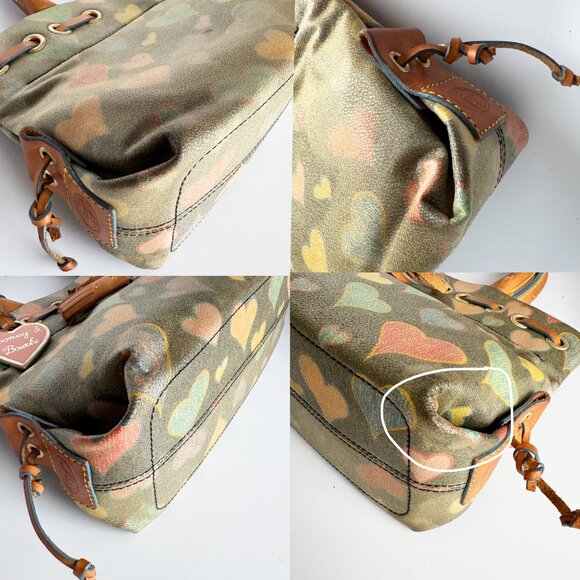 Dooney & Bourke Tote Bag Crayon Hearts Vintage Y2K Retro Handbag with Ch… - Picture 7 of 9